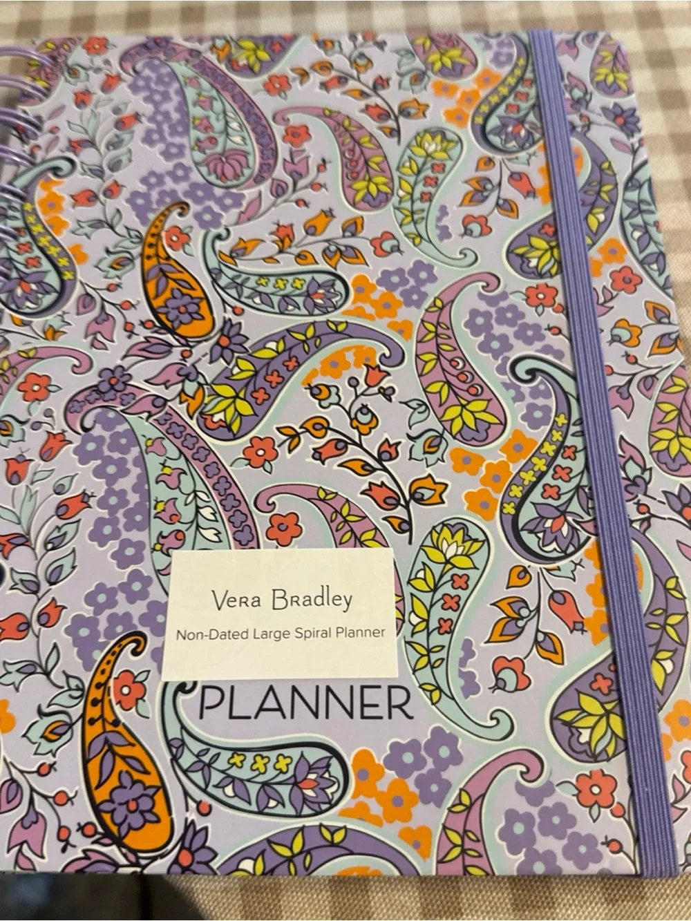 Vera Bradley Non-Dated Large Spiral Planner - Lavender Paisley